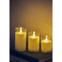 Load image into Gallery viewer, LED Glass Candles (Set Of 3) - Safe & Dimmable Candles