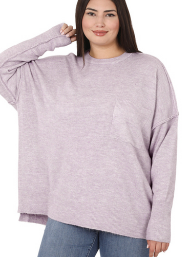 Heather Lilac Papi Sweater Plus