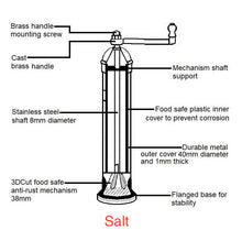 Load image into Gallery viewer, The Original 'Brass Mill' 8" Salt Grinder