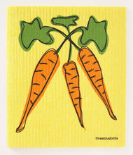 Load image into Gallery viewer, Carrots on Yellow Swedish Dishcloth