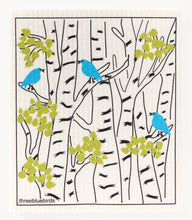 Load image into Gallery viewer, Spring Bluebirds Swedish Dishcloth
