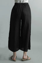 Load image into Gallery viewer, Black Easy Crop Linen Pant