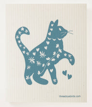 Load image into Gallery viewer, Cool Cat (Teal) Swedish Dishcloth