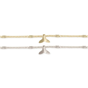Whale Tail Charm Anklet