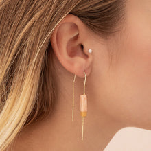 Load image into Gallery viewer, Rectangle Thread Stone Earring