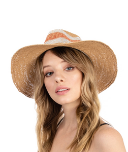 Vivid Glow Straw Sun Hat Tan
