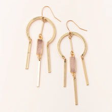 Load image into Gallery viewer, Dream Catcher Stone Earring - Rose Quartz/Gold