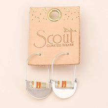 Load image into Gallery viewer, Good Karma Miyuki Crescent Hoop - Mist/Salmon/Silver