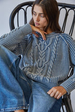 Load image into Gallery viewer, Indigo Cable Knit Sweater