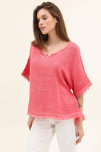Load image into Gallery viewer, Raw Hem Linen Blouse