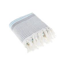 Load image into Gallery viewer, Gallipoli Peshtemal Pure Cotton Beach Towel Aqua