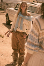 Load image into Gallery viewer, Prep Rally Two-Tone Shoulder-Wrap Sweater