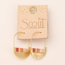 Load image into Gallery viewer, Good Karma Miyuki Crescent Hoop - Pink Multi/Gold