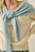 Load image into Gallery viewer, Prep Rally Two-Tone Shoulder-Wrap Sweater