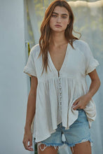 Load image into Gallery viewer, Plunged V-Neck Button Top