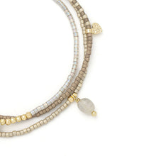 Load image into Gallery viewer, Mixed Media Wrap Bracelet/Necklace - Magic/Labradorite/Gold