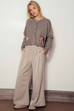 Load image into Gallery viewer, Western Horse Graphic Ribbed Trim Crew Neck Cardigan: GREY / S/M-3:M/L-3