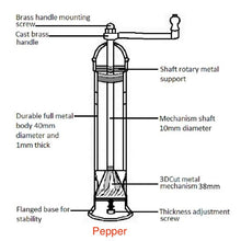 Load image into Gallery viewer, The Original &#39;Brass Mill&#39; 9&quot; Pepper Grinder