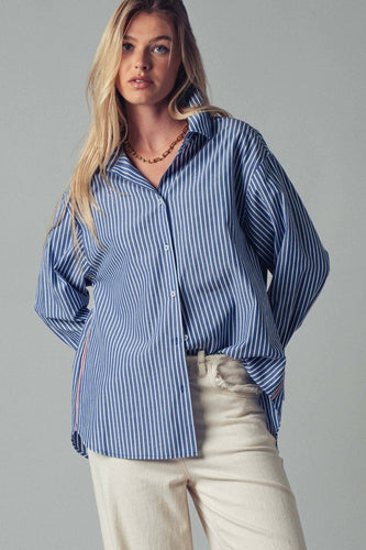 Striped Twill Button Down