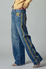 Load image into Gallery viewer, Wide-Leg Utility Stripe Denim Jeans
