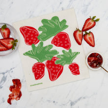 Load image into Gallery viewer, Strawberries Swedish Dishcloth