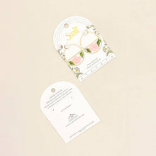 Load image into Gallery viewer, Pressed Flower Hoop Earring - Pink Cherry Blossom/Gold
