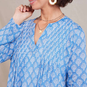 FIFER BLUE Pintuck Beach Coverup