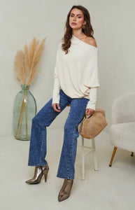 Ecru Angled Sweater