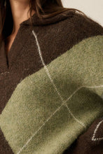 Load image into Gallery viewer, Crossing Paths Argyle Knit Collared Sweater