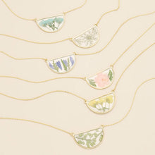 Load image into Gallery viewer, Pressed Flower Necklace - Yellow Baby's Breath/Gold