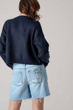 Load image into Gallery viewer, Western Horse Graphic Ribbed Trim Crew Neck Cardigan: GREY / S/M-3:M/L-3