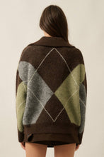 Load image into Gallery viewer, Crossing Paths Argyle Knit Collared Sweater