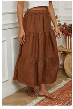 Load image into Gallery viewer, 100% Linen Skirt REF. 8348: TOBACCO