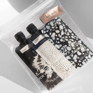 Refillable Travel Pouches Black & Ivory