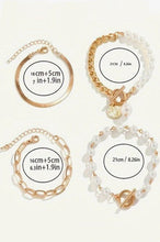 Load image into Gallery viewer, Pearl Mixed Chain Bracelet Set