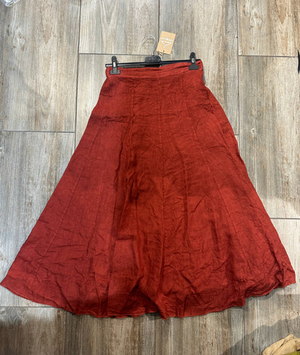 100% Linen Skirt REF.8304: Terracotta