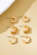Load image into Gallery viewer, Pearl Luxe Hoop Trio