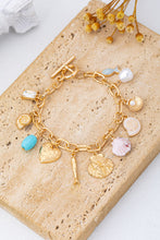 Load image into Gallery viewer, Nautical Gold-Tone Multi-Charm Bracelet