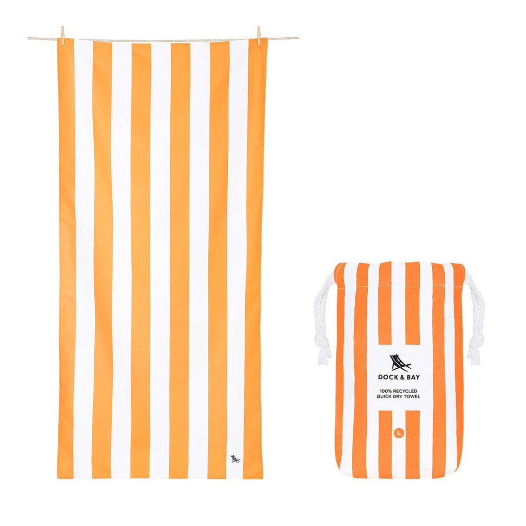 Dock & Bay Quick Dry Towels - Cabana - Ipanema Orange: Large (63x35