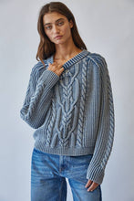 Load image into Gallery viewer, Indigo Cable Knit Sweater