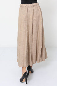 100% Linen Skirt REF.8304: Terracotta