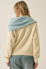 Load image into Gallery viewer, Prep Rally Two-Tone Shoulder-Wrap Sweater