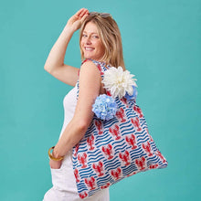 Load image into Gallery viewer, LOBSTER WAVES blu Bag Reusable Shopper Tote