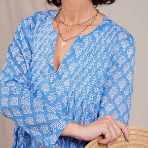 FIFER BLUE Pintuck Beach Coverup