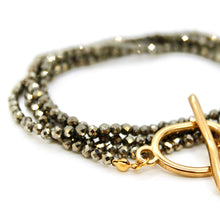 Load image into Gallery viewer, Luxury Faceted Long Pyrite Necklace or Bracelet