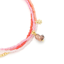 Load image into Gallery viewer, Mixed Media Wrap Bracelet/Necklace - Love/Rhodocrosite/Gold