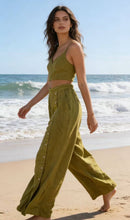 Load image into Gallery viewer, Button Leg Linen Trousers