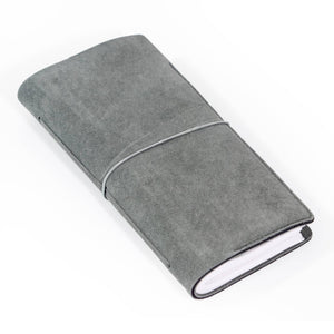 Teal Grey Suede Journal W/ Organic Cotton Paper:  Small