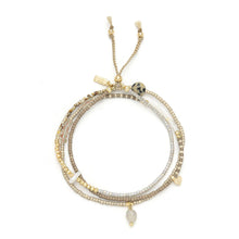 Load image into Gallery viewer, Mixed Media Wrap Bracelet/Necklace - Magic/Labradorite/Gold