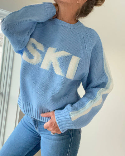 Chunky Acrylic Sky Blue SKI sweater 